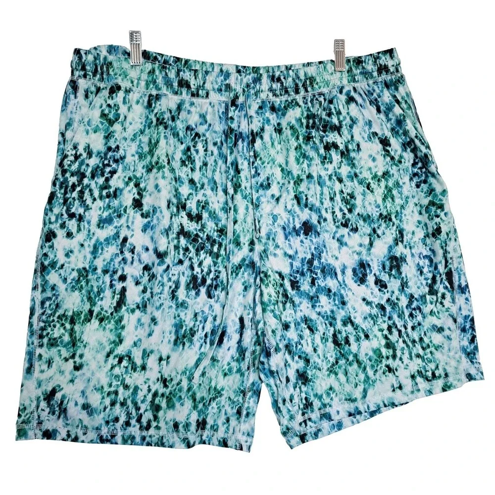 Reel Legends Swim Shorts Men XXL‎ Blue Tie Dye Pull On Quick Dry Bathing Suit